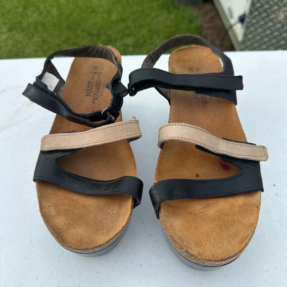Naot Women's Sandals in Black and Beige - Picture 1 of 4